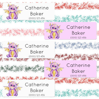 Cute Little Dragon Kids Names Labels