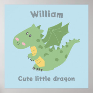 Cute little dragon poster