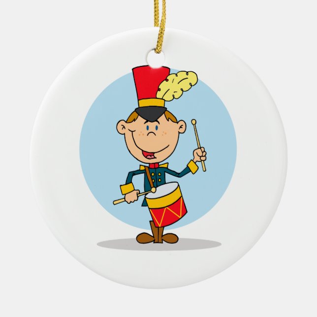 cute little drummer boy ceramic ornament (Front)