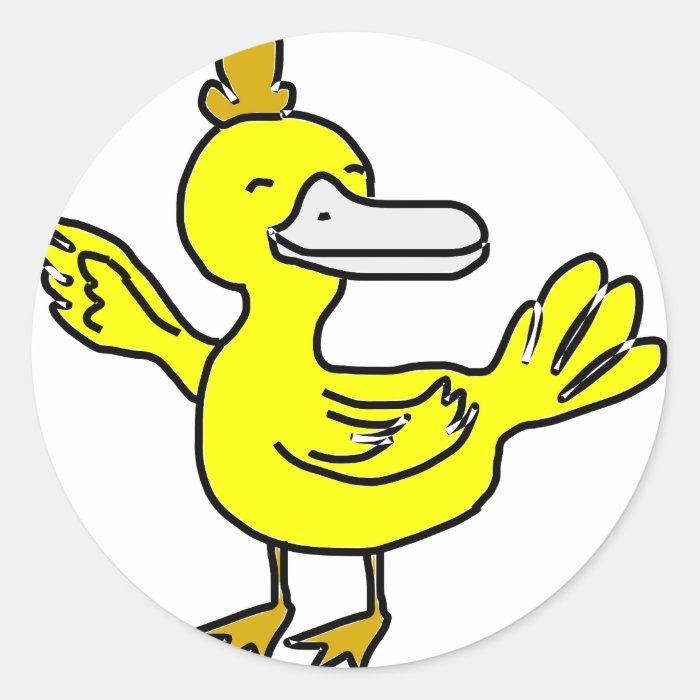 Cute little duck round sticker