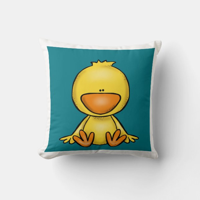 Cute little duck throw pillow (Front)