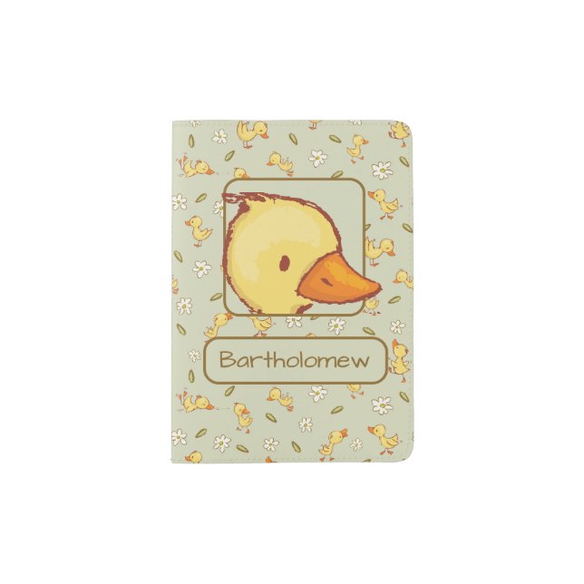 Cute Little Duckling Childrens Passport Holder (Front)