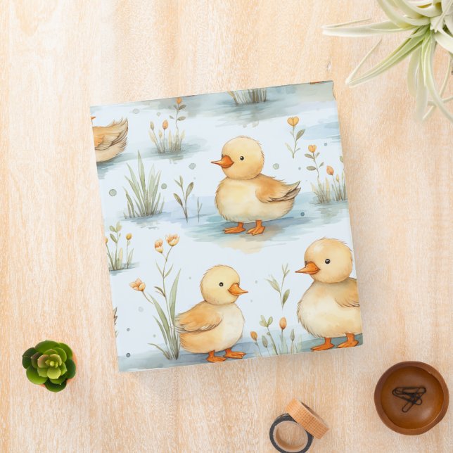 Cute Little Duckling Pattern 3 Ring Binder (In Situ)