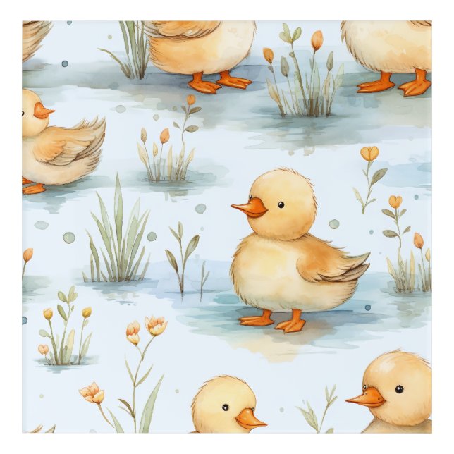Cute Little Duckling Pattern Acrylic Print (Front)