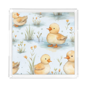 Cute Little Duckling Pattern Acrylic Tray