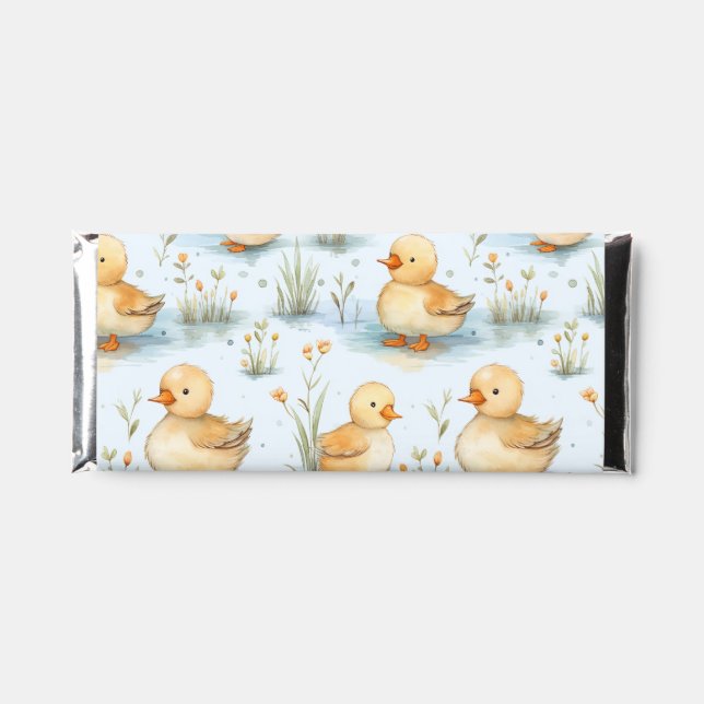 Cute Little Duckling Pattern Hershey Bar Favors (Front)