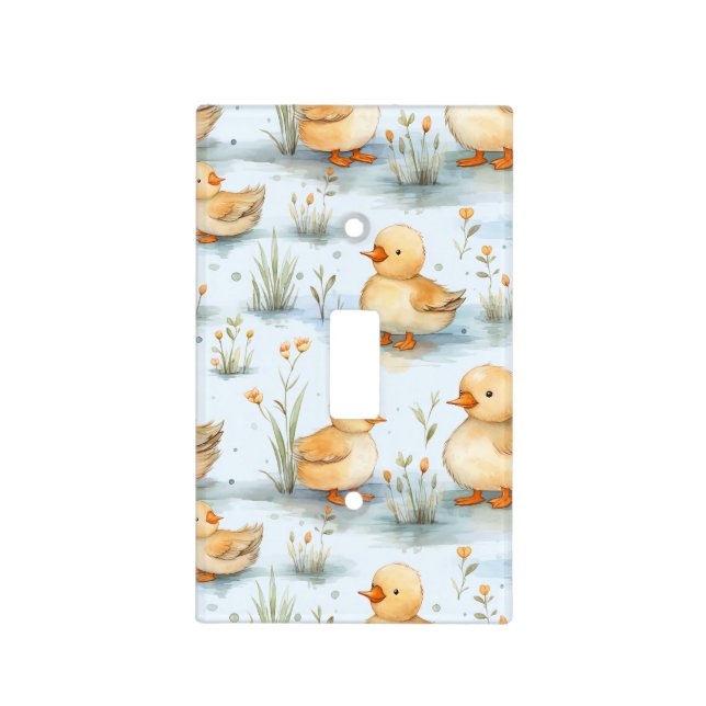 Cute Little Duckling Pattern Light Switch Cover (Front)