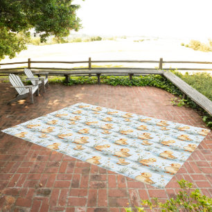 Cute Little Duckling Pattern Outdoor Rug