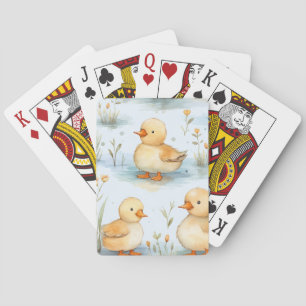 Cute Little Duckling Pattern Poker Cards