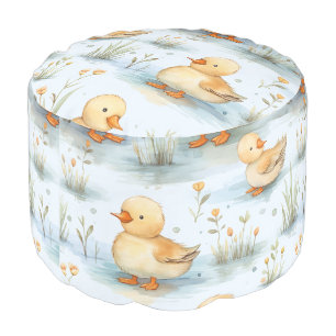 Cute Little Duckling Pattern Pouf