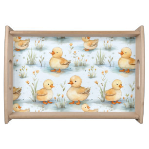 Cute Little Duckling Pattern Serving Tray