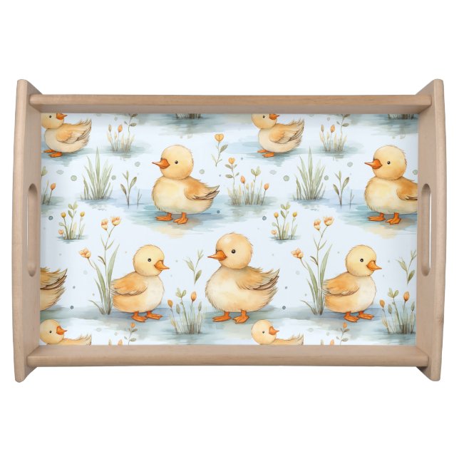 Cute Little Duckling Pattern Serving Tray (Front)