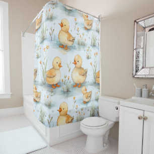Cute Little Duckling Pattern Shower Curtain