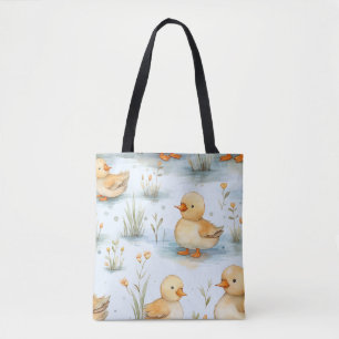 Cute Little Duckling Pattern Tote Bag