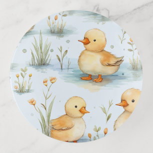 Cute Little Duckling Pattern Trinket Tray
