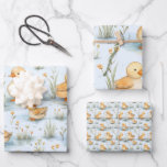 Cute Little Duckling Pattern Wrapping Paper Sheets