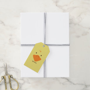 Cute Little Ducky Face Personalized Text Gift Tags