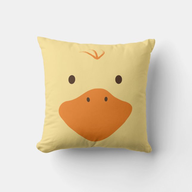 Cute Little Ducky Face Throw Pillow (Front)