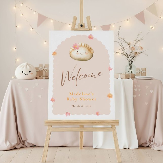 Cute Little Dumpling Baby Girl Shower Welcome Sign (Creator Uploaded)