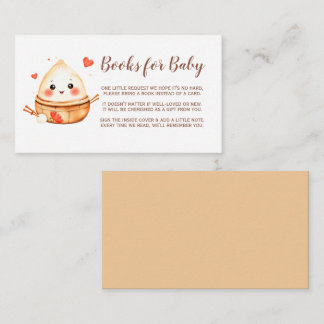 Cute Little Dumpling Baby Shower Books for Baby Enclosure Card