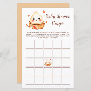 Cute Little Dumpling Baby Shower Game Bingo Card