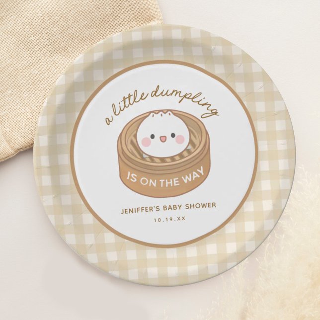 Cute Little Dumpling Baby Shower Paper Plates (Creator Uploaded)