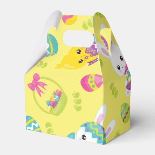 Cute Little Easter Bunny Egg Pattern Gift Favor Boxes