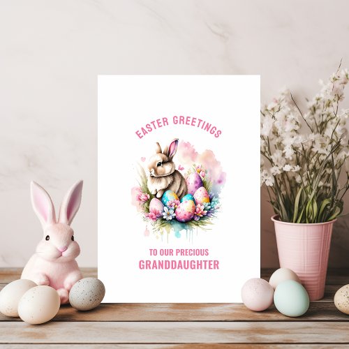 Cute Little Easter Bunny Granddaughter Greeting Card
