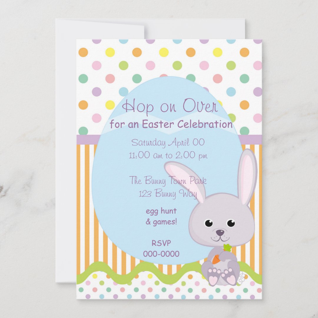 Cute Little Easter Bunny Invitation | Zazzle