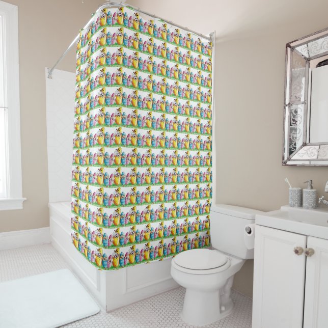 **CUTE LITTLE EASTER EGGS** SHOWER CURTAIN (In Situ)
