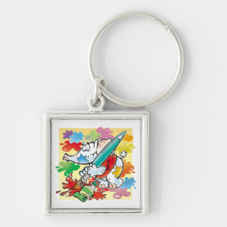 cute little elephant painting keychain