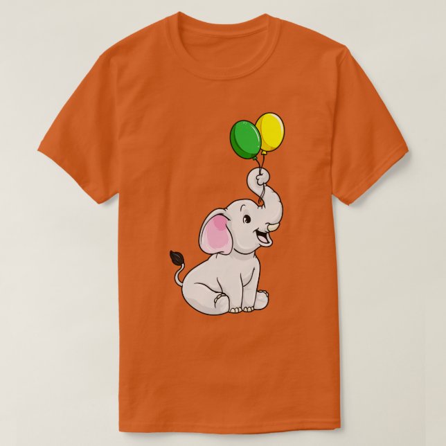 Cute little elephant with balloons T-Shirt (Design Front)