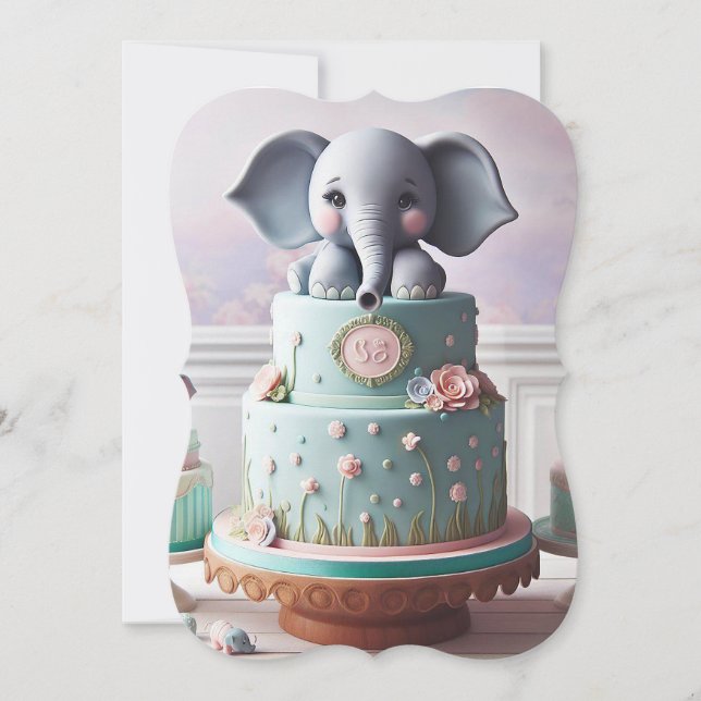 CUTE LITTLE ELEPHANTS LAYER CAKE (Front)