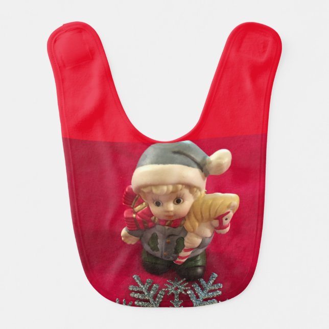 Cute Little Elf ~ Christmas Baby Bib (Front)