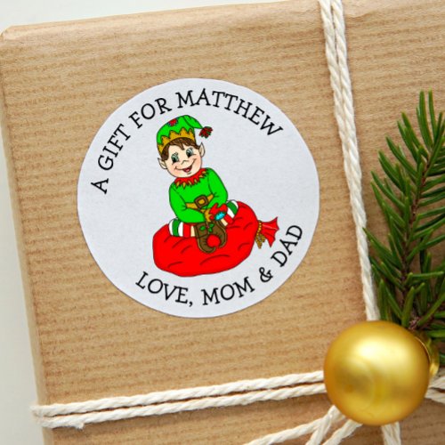 Cute Little Elf To and From Gift Tag