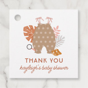 Cute Little Explorer Boho Girl Baby Shower Favor Tags