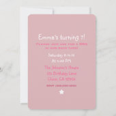 Cute Little Fairy Birthday Party Invite for Girls (Back)