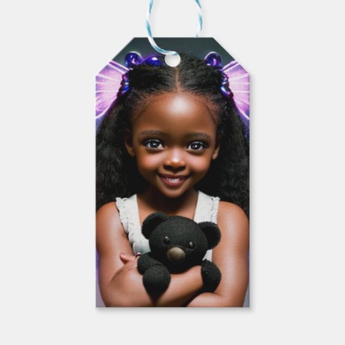 Cute Little Fairy Girl with Teddy Bear Gift Tags