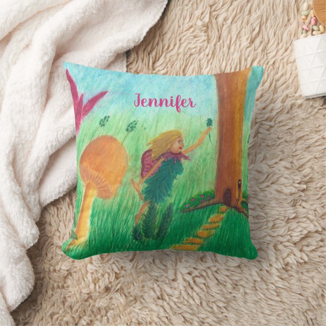 Cute little fairy in garden personalized pillows (Blanket)