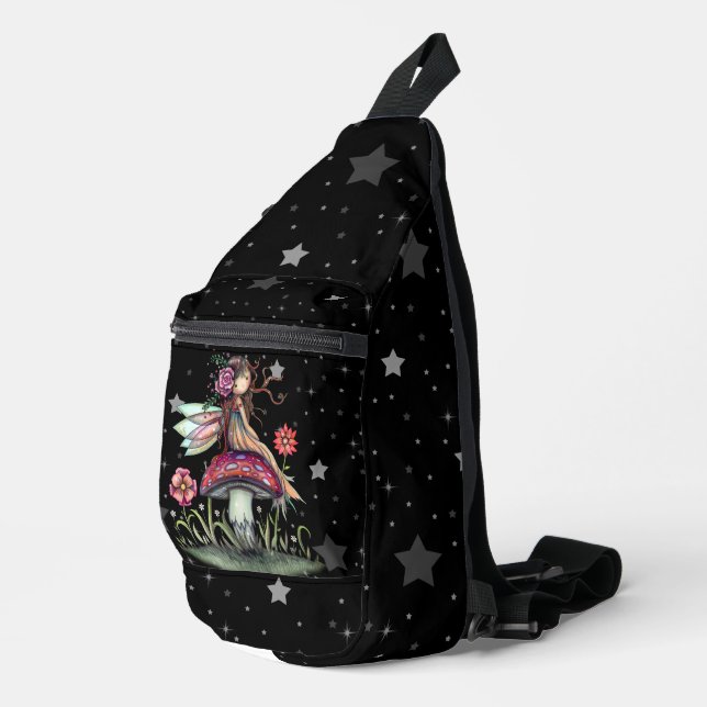 Cute Little Fairy on Mushroom Sling Bag (Right Corner)