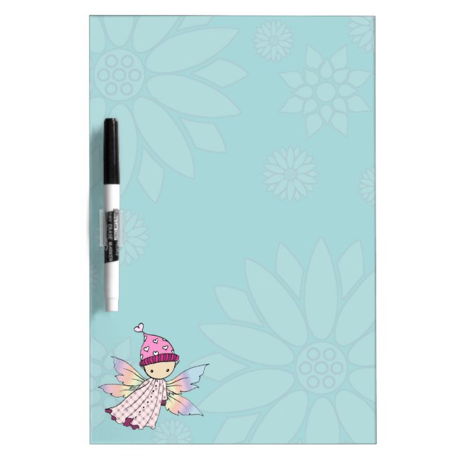 Cute Little Fairy on Teal Blue White Board (Front)