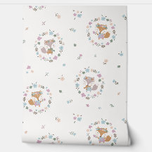 Cute Little Fall Fox with flowers cream 