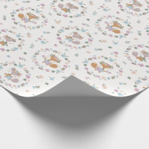 Cute Little Fall Fox with flowers in soft colors