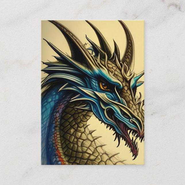 Cute Little Fantasy Animal Portrait Business Card (Front)