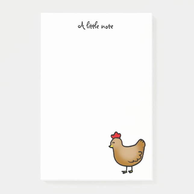 cute little farm chicken hen post-it notes (Front)