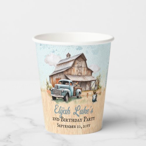 Cute Little Farmer 2nd Birthday Party  Paper Cups