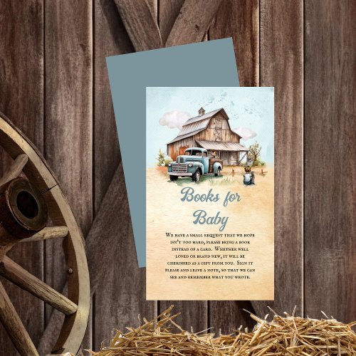 Cute Little Farmer Baby Shower Books for Baby Enclosure Card