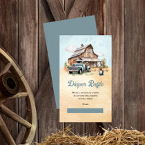 Cute Little Farmer Baby Shower Diaper Raffle Enclosure Card