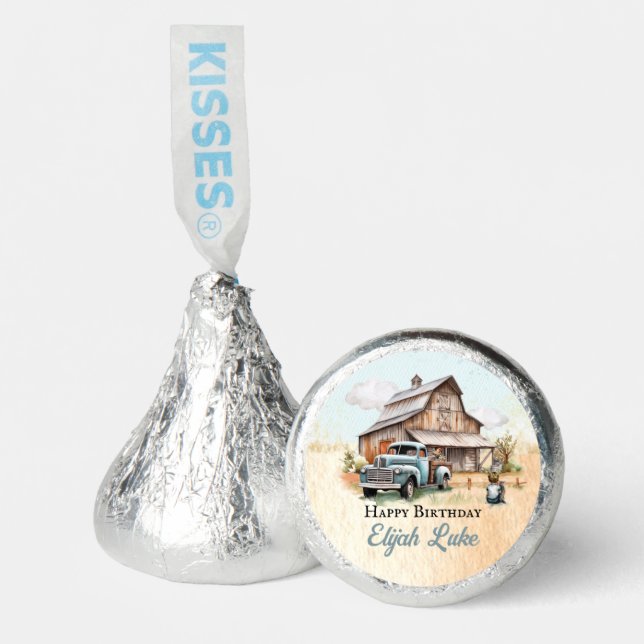 Cute Little Farmer Birthday Party Hershey®'s Kisses® (Front)