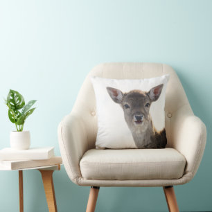 Cute little Fawn 2 #animal #art Throw Pillow